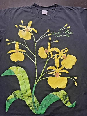 Vintage Pure Vida Orchid Alley Costa Rica T-Shirt, Black, Faded Tag - Fits Large - Image 1 of 4