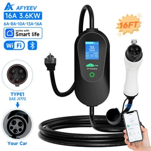 AFYEEV 3600W Portable EV Charger Type1 SAE J1772 Electric Car Charger EVSE Cable - Picture 1 of 8