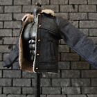 1/12 Fur Collar Black Denim Jacket Clothes For 6" Male Action figure Body Toys