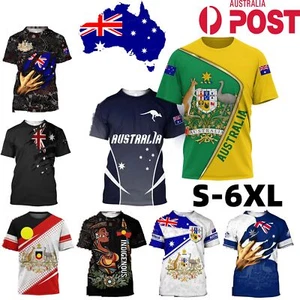 Australian Flag T-Shirt Australia Day Aussie Souvenir Men Outdoor Tee Tops Adult - Picture 1 of 21