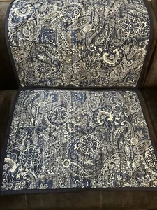 Woolrich Home Set of 2 Stanard Shams Navy White Paisley Great Condition Queen - Picture 1 of 7