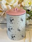 Peanuts Snoopy & Woodstock EASTER Cookie Jar/Canister pink NEW 6"