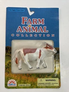 Cow Funrise Toy Farm Animal Figure White Brown 2.5" - Picture 1 of 8