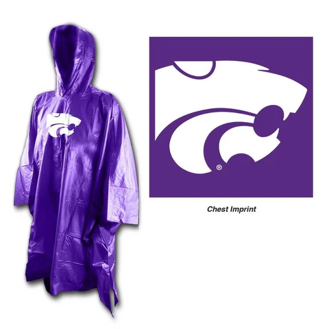 Kansas State Wildcats One Size Rain Poncho [NEW] Jacket Snow Stadium Tailgate Cover