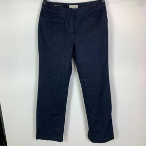 Talbots Blue Curvy Dark Wash Cotton Stretch Heritage Boot Cut Jeans Womens 8/29 - Picture 1 of 9