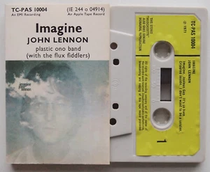JOHN LENNON - IMAGINE (EMI TCPAS10004) 1971 UK CASSETTE YELLOW LABELS BEATLES - Picture 1 of 4