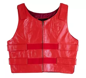 Men's Tactical Leather Motorcycle Vest - Bulletproof Style Club Biker Vest - Picture 1 of 15