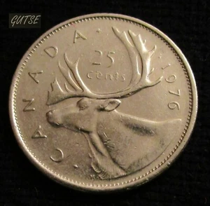 *GUTSE* CANADÁ, 25 CENTS 1976, ALCE, MBC+ - Picture 1 of 2