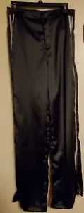 7 for All Mankind Satin Chain Track Pants 6 NEW NWT Designer High Rise Wide Leg - Picture 1 of 7