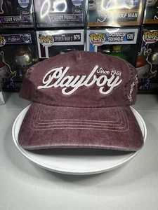 Playboy Homme Femme Unisex Snapback Hat Red Stone Washed Embroidered New - Picture 1 of 5