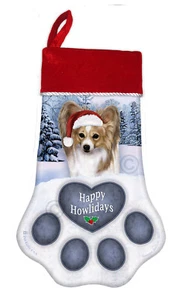 Christmas Stocking - Lemon and White Papillon - Picture 1 of 1
