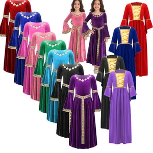 Kids Girls Renaissance Princess Dress Costume Halloweeen Medieval Gown Cosplay - Picture 1 of 126