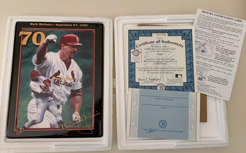 MARK McGWIRE THE BRADFORD EXCHANGE COLLECTOR PLAQUE 70th HOME RUN Cover