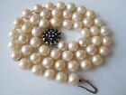 Perlenkette echte Perlen Jka 835 Silber Verschluß + Saphir 35,5 g/47 cm