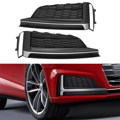 Front Bumper Fog Lights Lamps Grille Cover For 2017-2020 Audi A5 Sport S5 Sline - Изображение 1 из 4