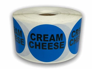 Cream Cheese Labels 2" Round Food Packaging Stickers Peel & Stick 2 RLS 500 EA - Picture 1 of 3