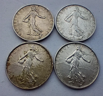   4 pièces 5 francs argent semeuse - Photo 1/2