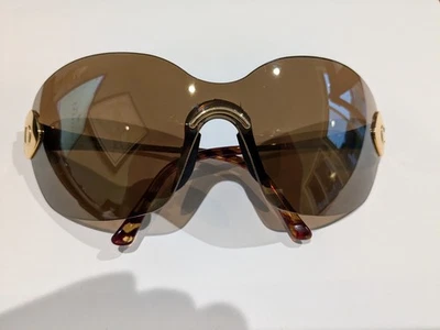 New Vintage Christian Dior Futura Shield Sunglasses 41c Gold with Bronze mirror - Image 1 of 4