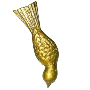 VTG Solid Brass Bird Figurine 3.75" Paperweight – Head Down Detailed Feathers - Picture 1 of 17