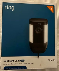 Ring 1080p Spotlight Cam Pro Plug-In Security Camera black new - Picture 1 of 6