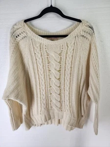Juicy Couture Womens Small Cream Oversized Sweater Chunky Cable Knit Wool Soft - Picture 1 of 8