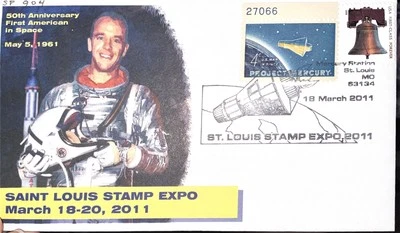 First American In Space 2011 50 aniversario MO cubierta espacial Foto 1 de 3