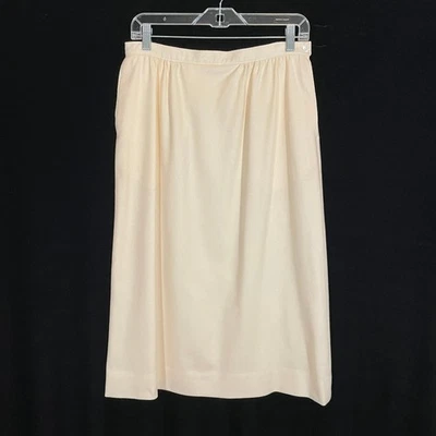 Vintage 1950's Pendleton Skirt Ivory Wool A-line Midi Pockets Twee Minimalist 6 - Image 1 of 4