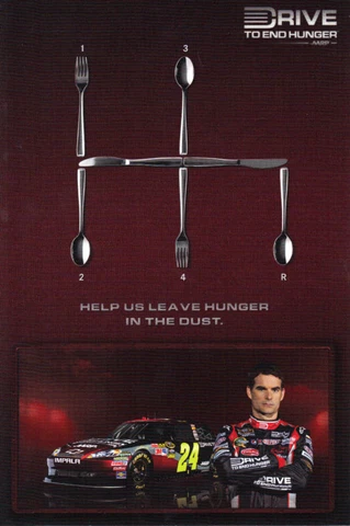 JEFF GORDON 2011 DRIVE TO HUNGER #24 2ND VER POSTCARD Cover