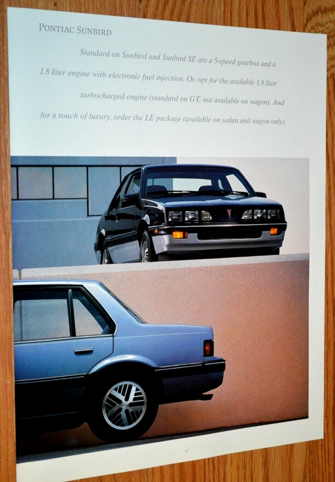 Pontiac Sunbird 1986 anuncio impreso de distribuidor original 86 SE GT Foto 1 de 1