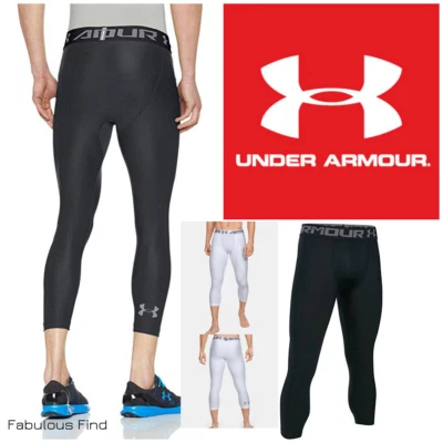 Under Armour Heat Gear Mens Compression Training Base Layer 3/4 Tights S-2XL NWT - Image 1 of 4
