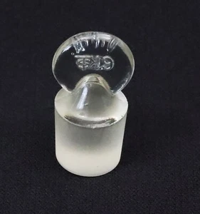 Tapón de botella de farmacia vintage con vidrio molido Pontil K TS-19 hecho en EE. UU. - Imagen 1 de 6