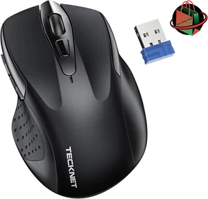 TECKNET Wireless Mouse, 2.4G Ergonomic Optical Mouse, Computer Mouse for Laptop, - Picture 1 of 14
