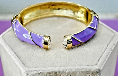 Новый $100 HEIDI DAUS «Идеальная волна» сиреневой эмали кристалл браслет S/M - Изображение 1 из 4