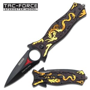 TAC Force Spring Assisted Knife - Dragon Dagger - GOLD (TF-707GD)