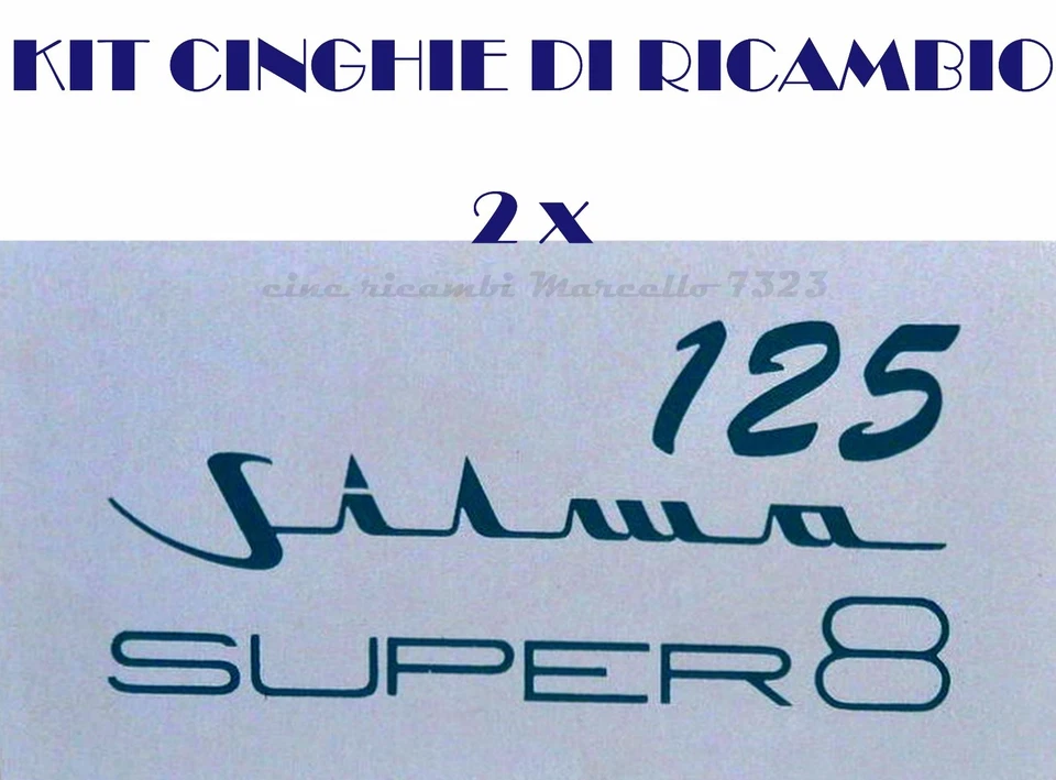 KIT CINGHIE DI RICAMBIO 2 x PROIETTORE S.8 mm SILMA 125 (motore/trascinamento) - Immagine 1 di 1