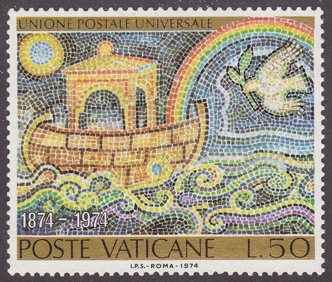 Vatican City #Mi633 MNH 1974 UPU Noah’s Ark Rainbow Dove Mosaic [548] Cover