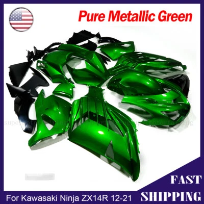 Kit de carenado verde metálico para Kawasaki Ninja ZX14R ZX-14R 2012-2023 ZX1400 ZZR Foto 1 de 4