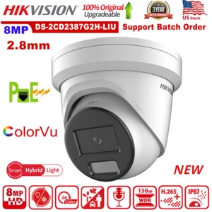 Cámara IP de luz híbrida inteligente Hik 8MP 4K ColorVu DS-2CD2387G2H-LIU en stock de EE. UU. - Imagen 1 de 24