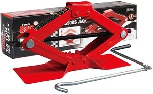 T10152 Steel Scissor Lift Jack Car Kit, 1.5 Ton (3,000 Lb) Capacity, Red - Picture 1 of 10