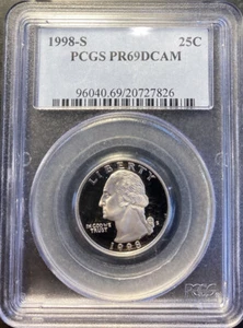 1998 S 25C Washington Quarter Proof PCGS PR69DCAM - Picture 1 of 3
