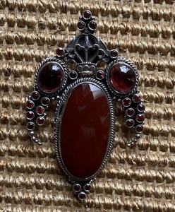 💖Anhänger 925 Silber Karneol oval 26  Granaten💖 - Bild 1 von 5
