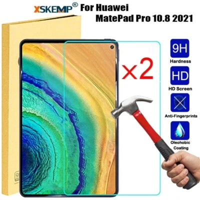 2Pcs Huawei MatePad Pro 10.8 5G / 2019 / 2021 Tempered Glass Screen Protector HD - Image 1 of 4