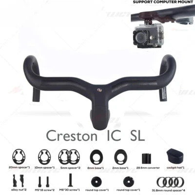 Carbon Integrated Aero Road Bike Handlebars Internal Cable Bicycle Accessories - Image 1 of 4