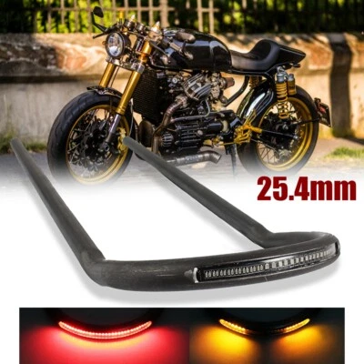 Cafe Racer Style Rear Seat Hoop LED Tail Light For Honda CX CB Suzuki GS GT BMW - Image 1 of 4