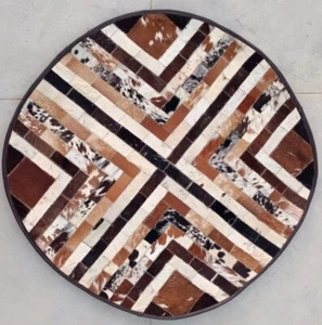 Alfombras de piel de vaca para decoración del hogar alfombra de cuero tricolor atigrado para regalo de Navidad - Imagen 1 de 4