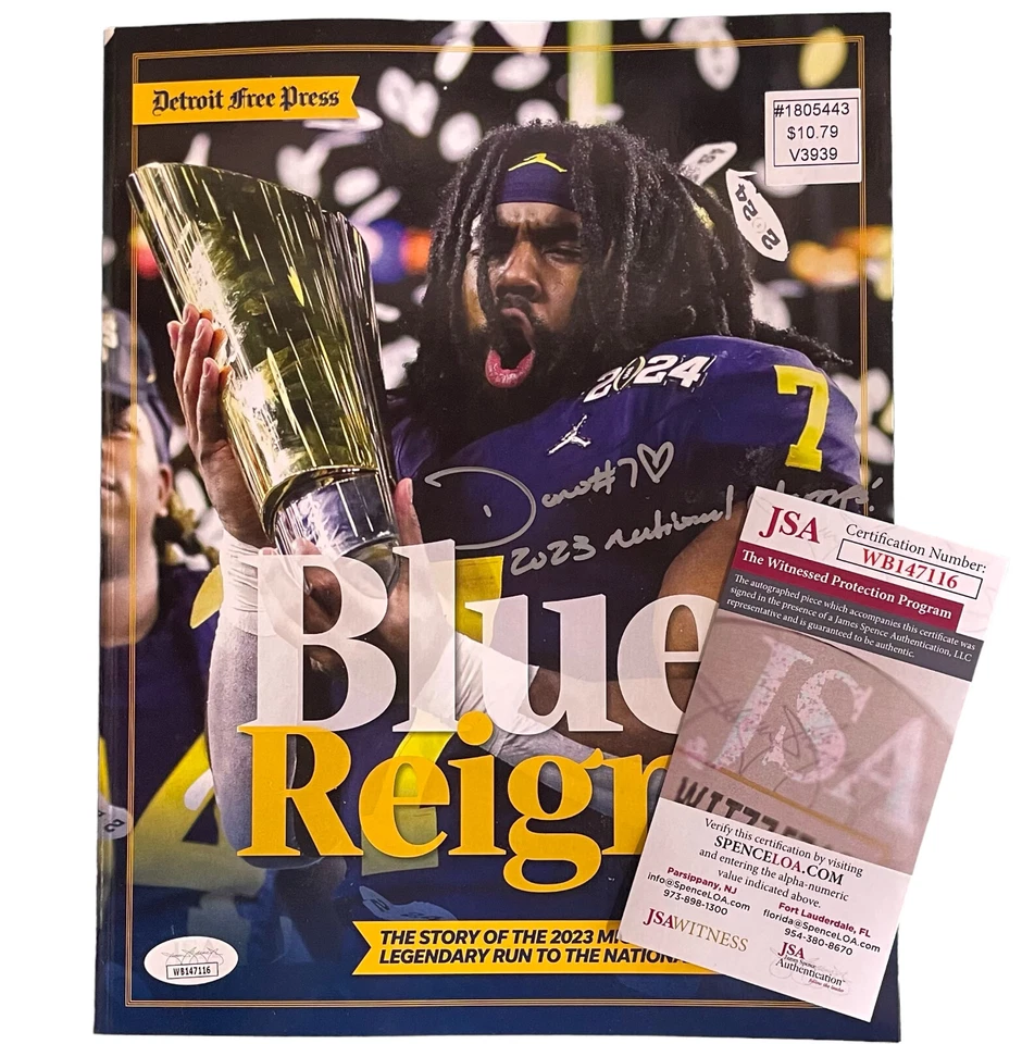 DONOVAN EDWARDS SIGNED MICHIGAN WOLVERINES National Champs Magazine JSA Witness - Image 1 of 1