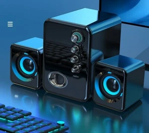 Computer PC Audio Laptop Speaker Subwoofer Wired + For Bluetooth Wireless Music - Bild 1 von 12