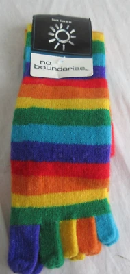 Meias individuais vintage anos 90 Y2K listradas arco-íris novidade funky novas com etiquetas - Imagem 1 de 4