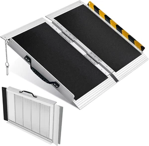 2FT Portable Wheelchair Ramp, Non-Slip Aluminum Folding Handicap Ramp for Home S - Picture 1 of 7