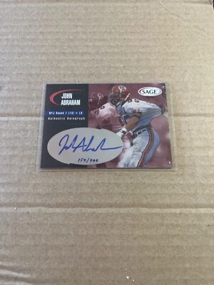 John Abraham 2000 sage authentic autograph card A1/999 - Image 1 of 2